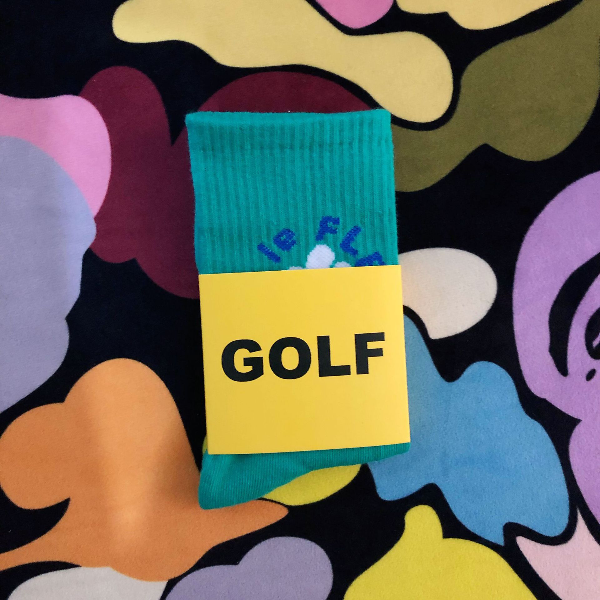 Golf Flowers Tide Socks For Men And Women Ins Wind Skateboarding Lovers Cotton Socks Wholesale